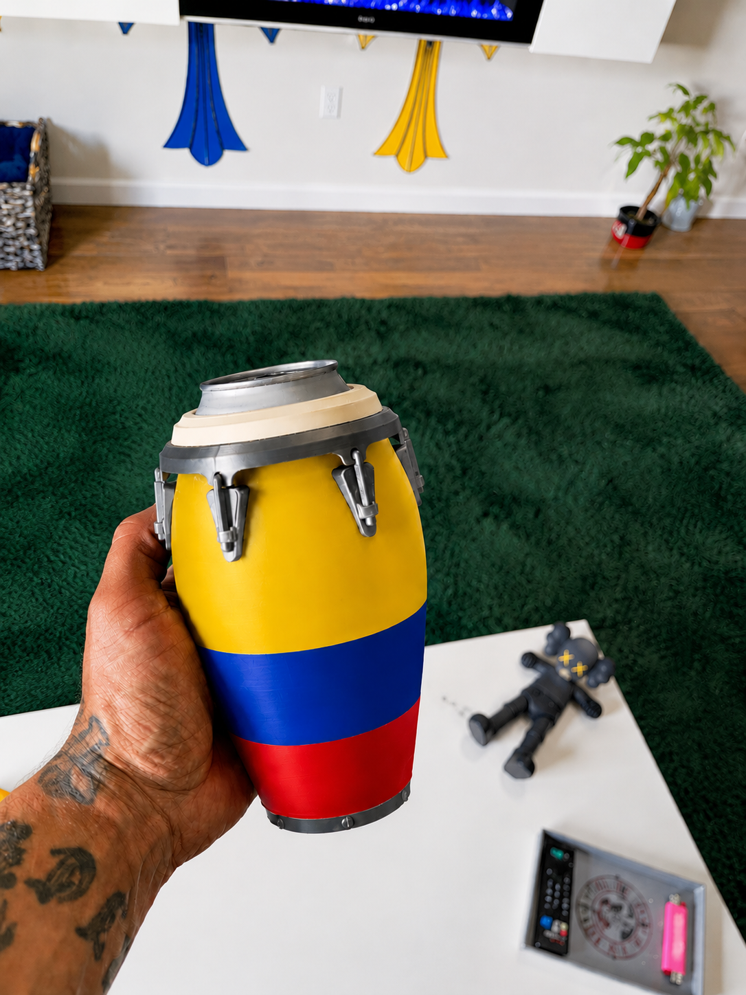 Colombian Conga inspired Koozie standard 12oz can holder -3D Printed-