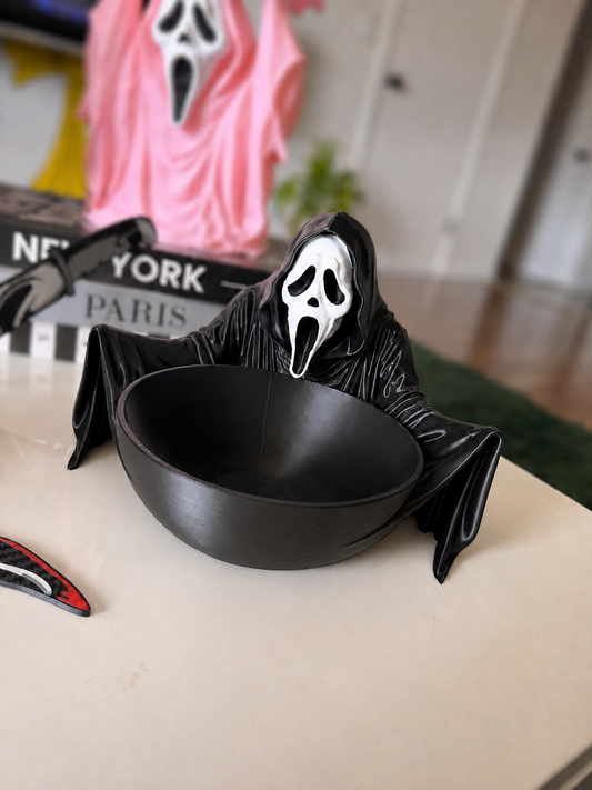 GhostFace decorative bowl angled view with softly blurred background