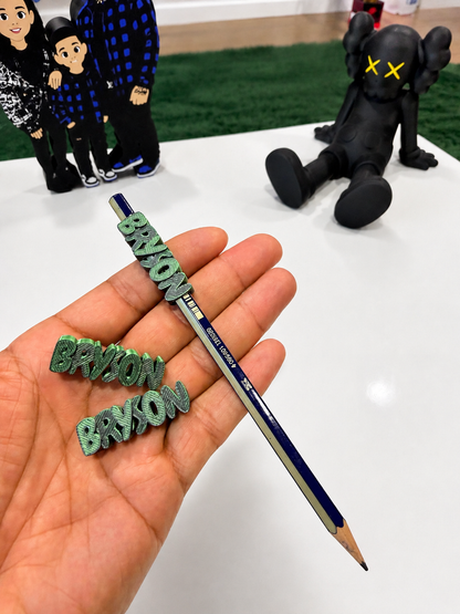 ✨ Personalized 3D Printed Pencil Name Topper (5-pack) – Custom Kids School Pencil Accessory