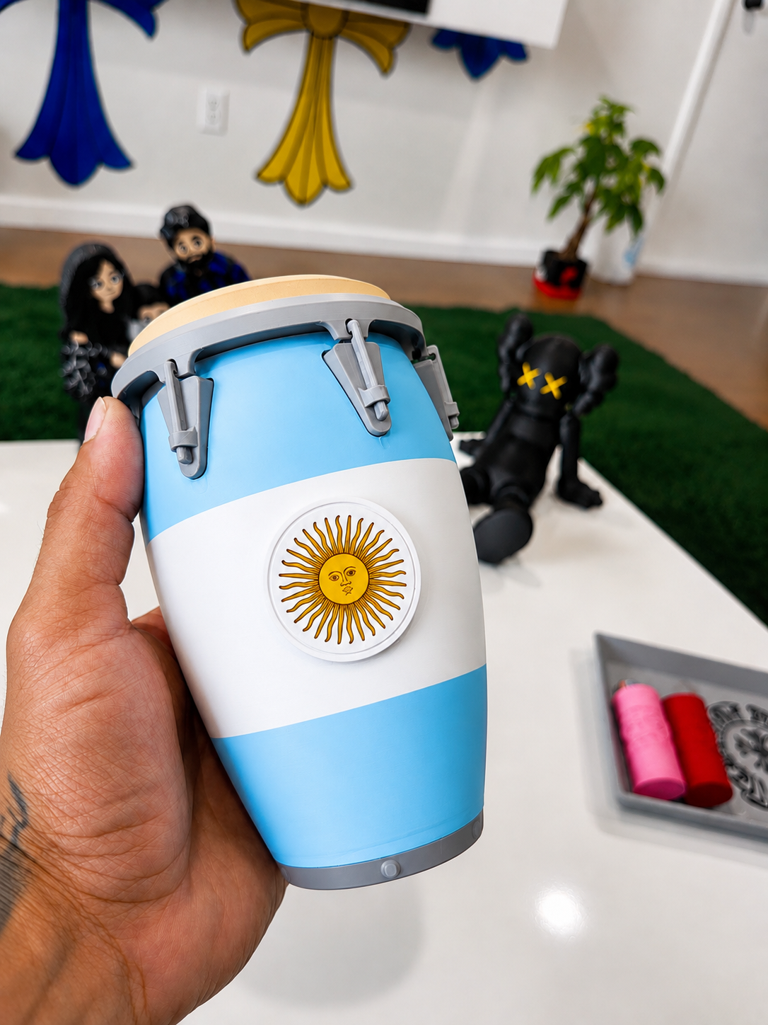 Argentina Conga inspired Koozie standard 12oz can holder -3D Printed-