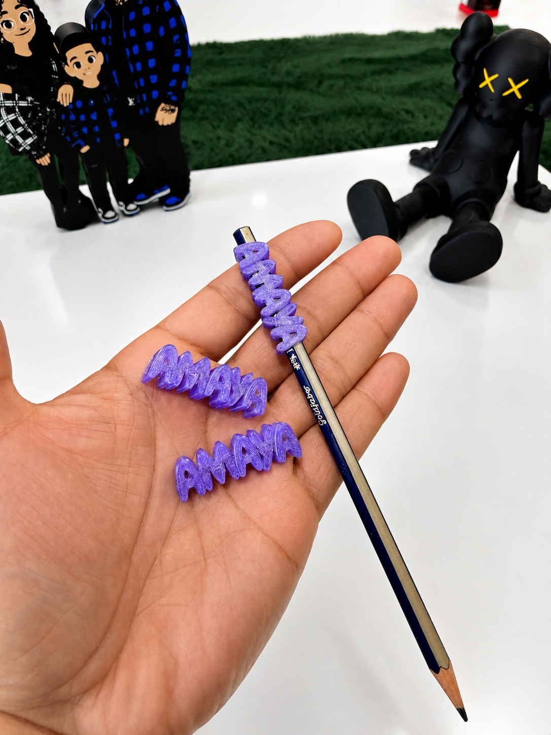 ✨ Personalized 3D Printed Pencil Name Topper (5-pack) – Custom Kids School Pencil Accessory