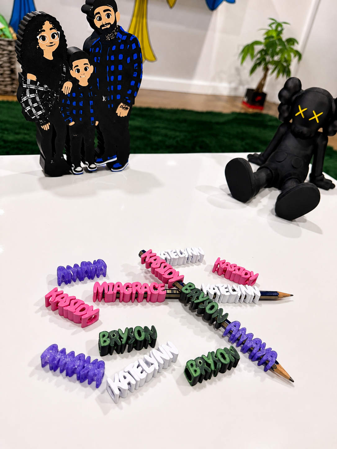 ✨ Personalized 3D Printed Pencil Name Topper (5-pack) – Custom Kids School Pencil Accessory