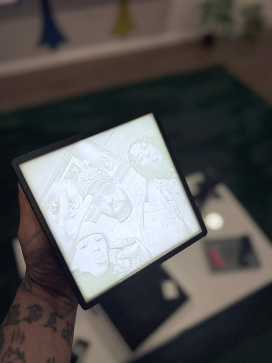 Custom Lithophane Light Box | Personalized Photo Night Light | Memorial LED Frame Gift -3D Printed-