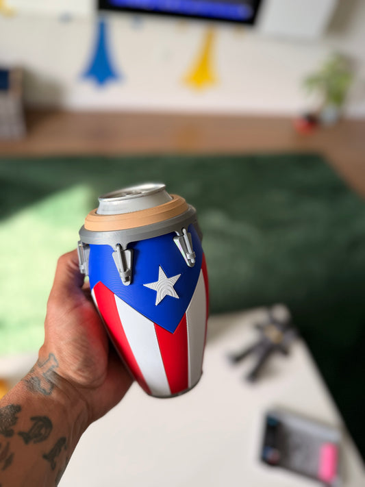 Puerto Rico Conga inspired Koozie standard 12oz can holder -3D Printed-