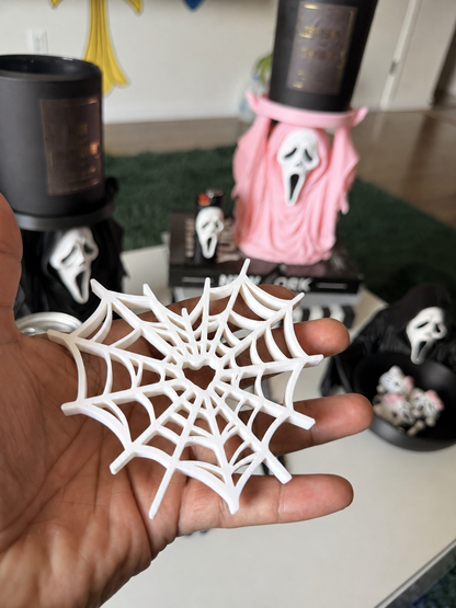 White heart-shaped spiderweb coaster color option